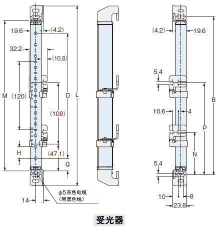 下图所示为已在背面安装背面用多功能安装支架MS-SF4BC-2(另售)与多功能中间固定支架MS-SF4BC-4(另售)后的状态。