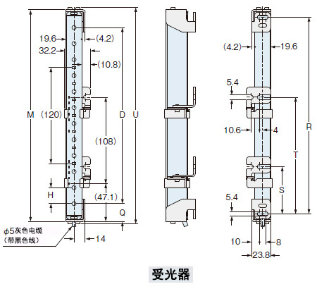 下图所示为已安装省空间的背面用多功能安装支架MS-SF4BC-2(另售)与多功能中间固定支架MS-SF4BC-4(另售)后的状态。